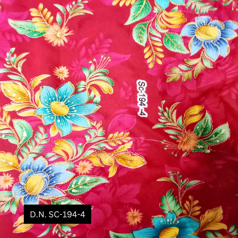 Maroon Position Printed Fabric