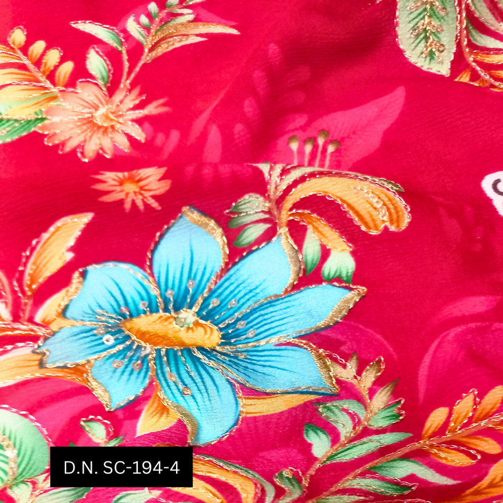 Maroon Position Printed Fabric