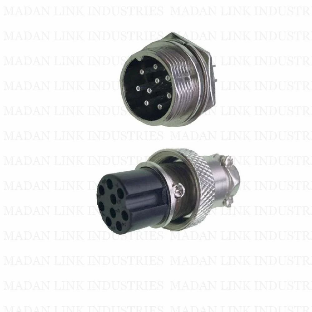 Gx16 9 Pin Male Female Connector Panel Mount Aviation Connector Plug