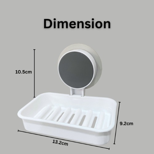 Plastic Soap Dish Heavy - Abs Plastic, 12.7 X 8.64 X 2.79 Cm, White | Self-adhesive, Wall Mounted, Slat Design For Quick Drying & User-friendly Setup