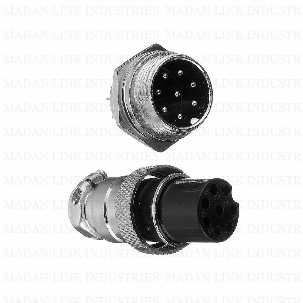 GX-16 8 PIN MRS CONNECTOR MALE FEMALE PANEL MOUNT AVIATION CONNECTOR PLUG