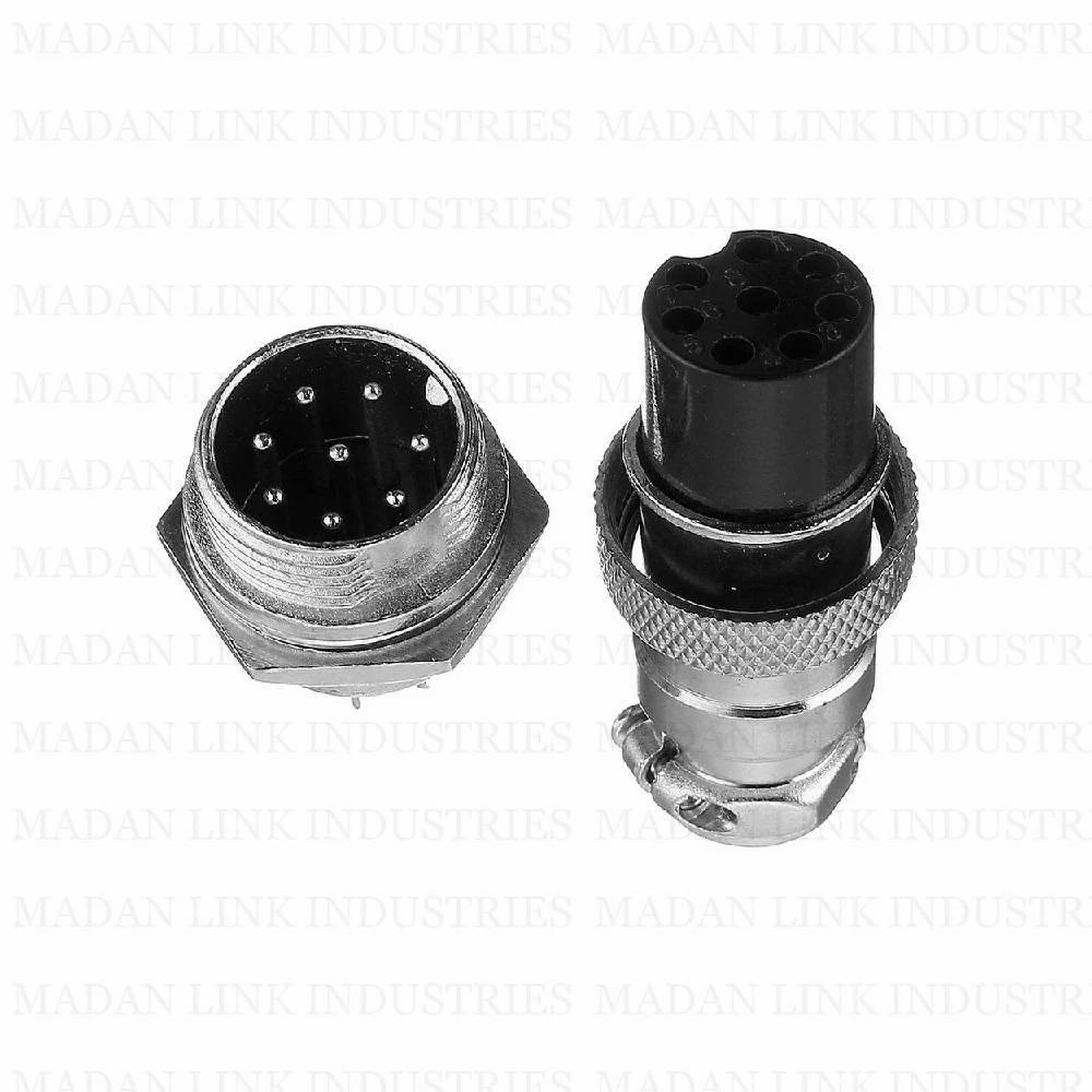 GX-16 8 PIN MRS CONNECTOR MALE FEMALE PANEL MOUNT AVIATION CONNECTOR PLUG