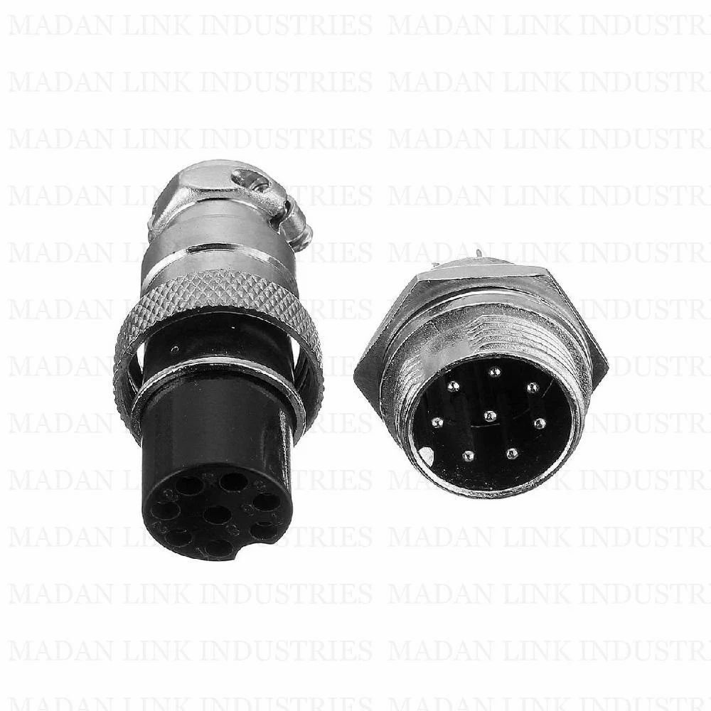 GX-16 8 PIN MRS CONNECTOR MALE FEMALE PANEL MOUNT AVIATION CONNECTOR PLUG