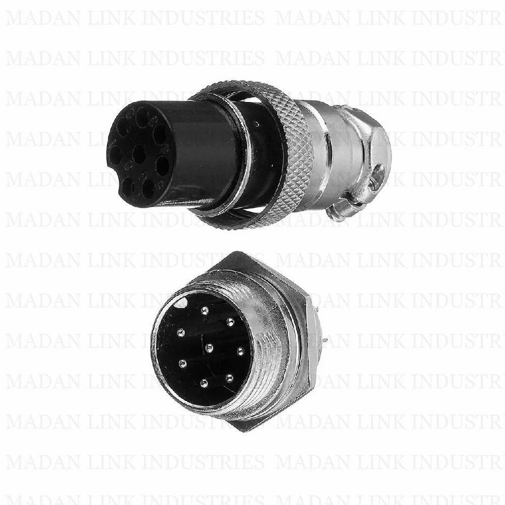 GX-16 8 PIN MRS CONNECTOR MALE FEMALE PANEL MOUNT AVIATION CONNECTOR PLUG