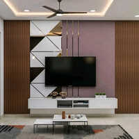 Wall Fixed Wooden Tv Unit - Assembly: No Assembly Required