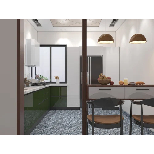 U Shape Wooden Modular Kitchen