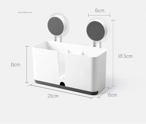 Double  Toothbrush  Holder - Color: White