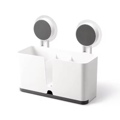 Double  Toothbrush  Holder - Color: White