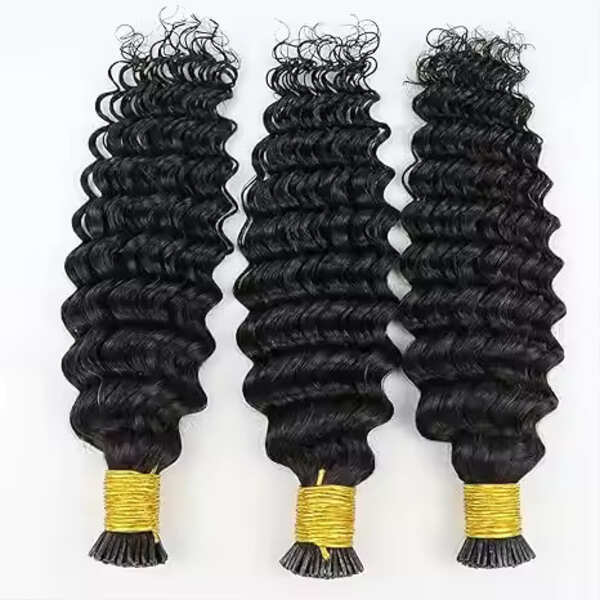Deep Curly I Tip Human Hair Extension Brazilian Remy Hair(14 Inch )