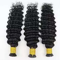 Deep Curly I Tip Human Hair Extension Brazilian Remy Hair(14 Inch )