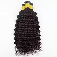 Deep Curly I Tip Human Hair Extension Brazilian Remy Hair(14 Inch )