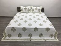 Hand Block Printed Queen Size Waffle Bedcover - Color: Multi