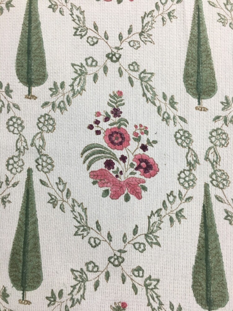 Hand Block Printed Queen Size Waffle Bedcover
