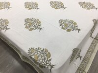 Hand Block Printed Queen Size Waffle Bedcover