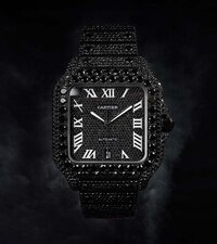 Cartier Black Lab Grown Diamond Watch - Diamond Clarity: Vs1