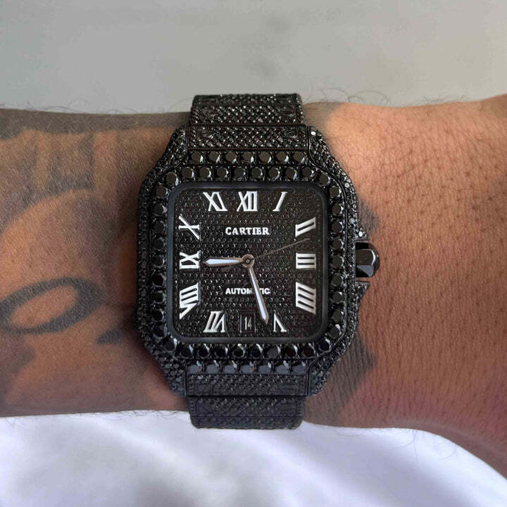 Cartier Black Lab Grown Diamond Watch - Diamond Clarity: Vs1