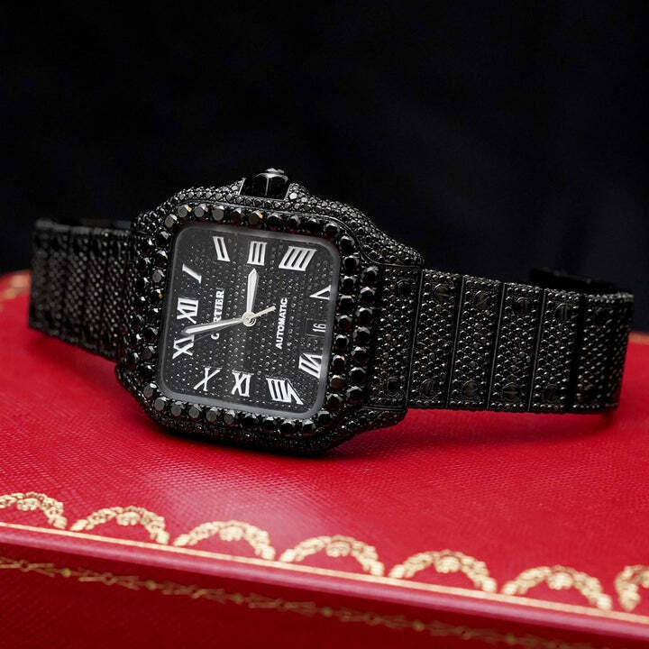 Cartier Black Lab Grown Diamond Watch - Diamond Clarity: Vs1