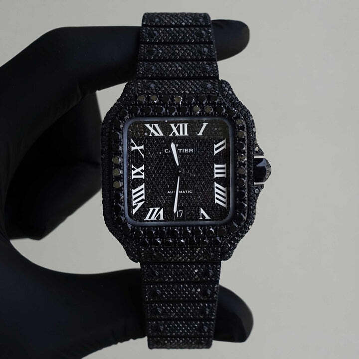 Cartier Black Lab Grown Diamond Watch - Diamond Clarity: Vs1
