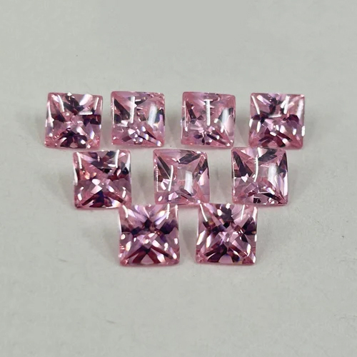 Pink Square Cubic Zirconia Gemstone