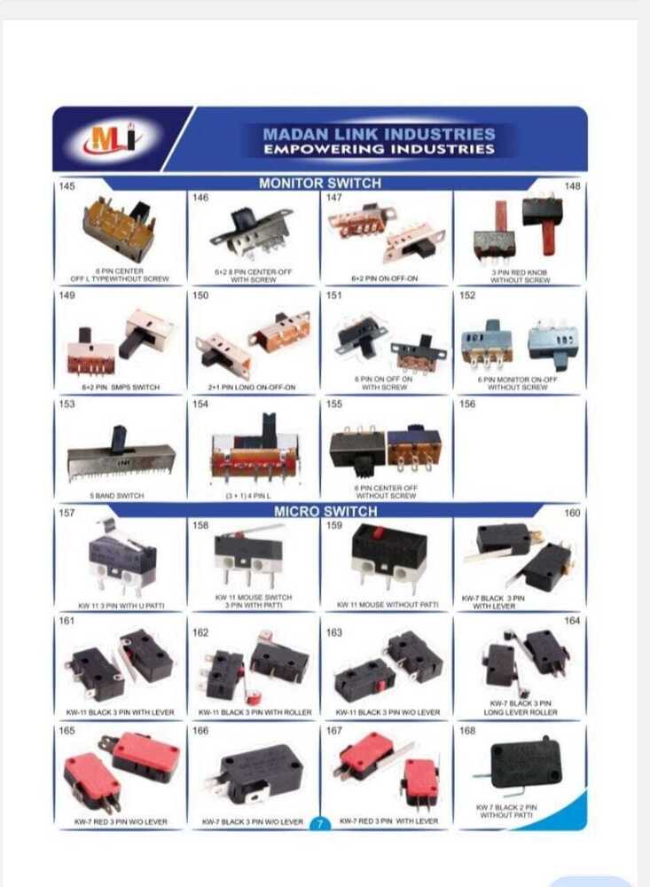 3 Pin Red Knob Without Screw Slide Switch