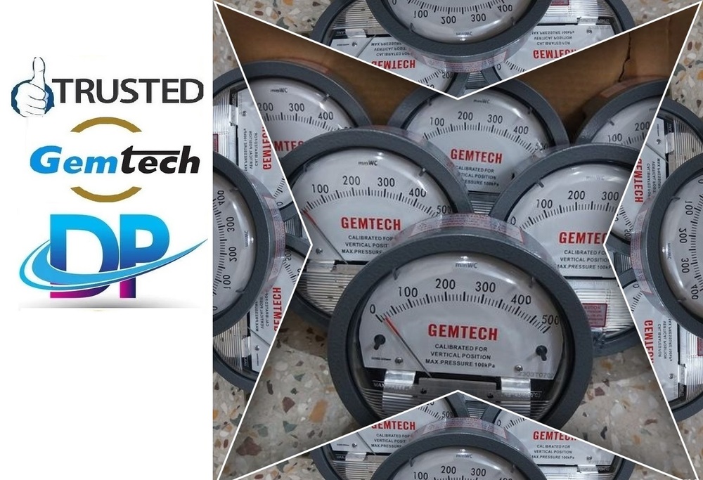 Gemtech Differential Pressure Gauges "Available In Stock" Hoshangabad Madhya Pradesh - Accuracy: A 2% Of Full Span At 70 (21 (A 3% On -0