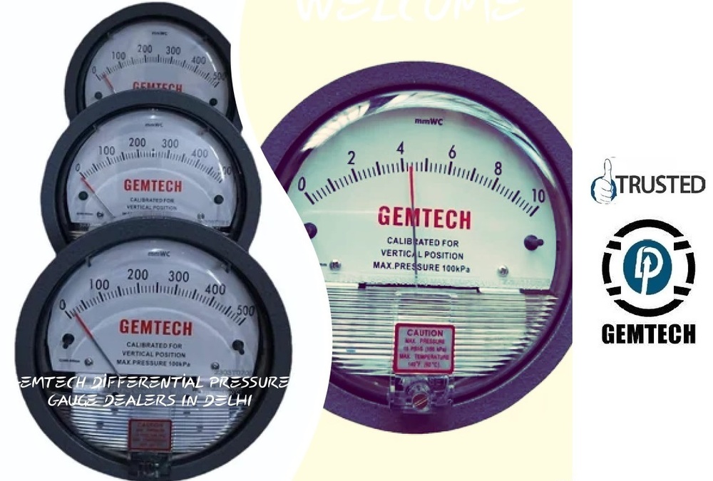 Gemtech Differential Pressure Gauges "Available In Stock" Lucknow Uttar Pradesh - Accuracy: A 2% Of Full Span At 70 (21 (A 3% On -0