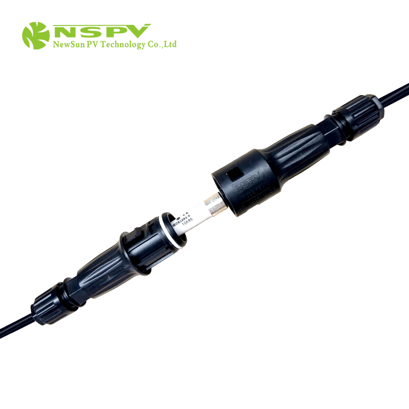 IP68 Waterproof Solar Fuse Connector 1500VDC 50A Dual Cable Type