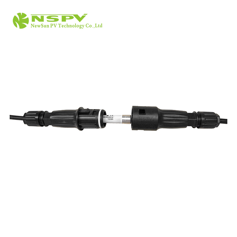 IP68 Waterproof Solar Fuse Connector 1500VDC 50A Dual Cable Type