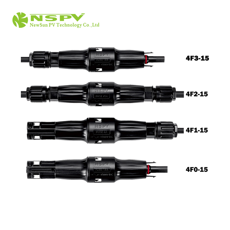IP68 Waterproof Solar Fuse Connector 1500VDC 50A Four Types