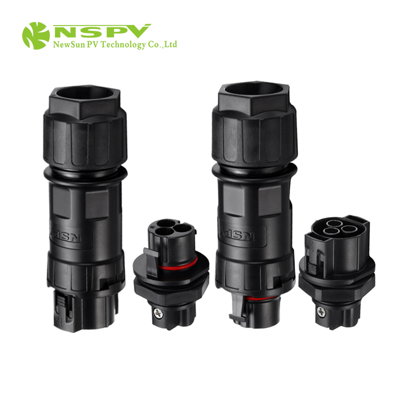 NSPV 50A Solar 500V AC Connector 3 Pole Panel Type Female Connector