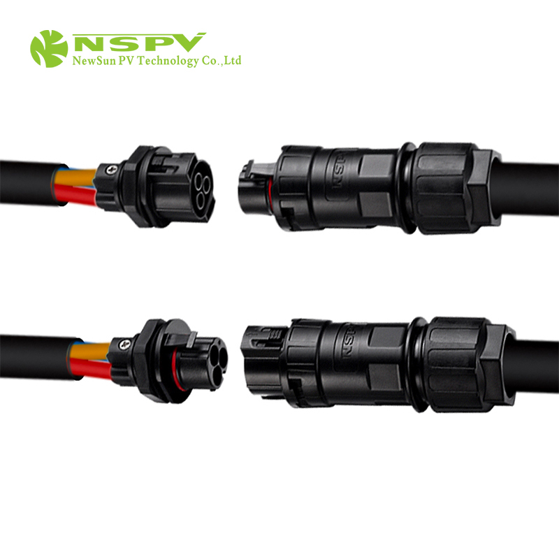 NSPV 50A Solar 500V AC Connector 3 Pole Panel Type Female Connector