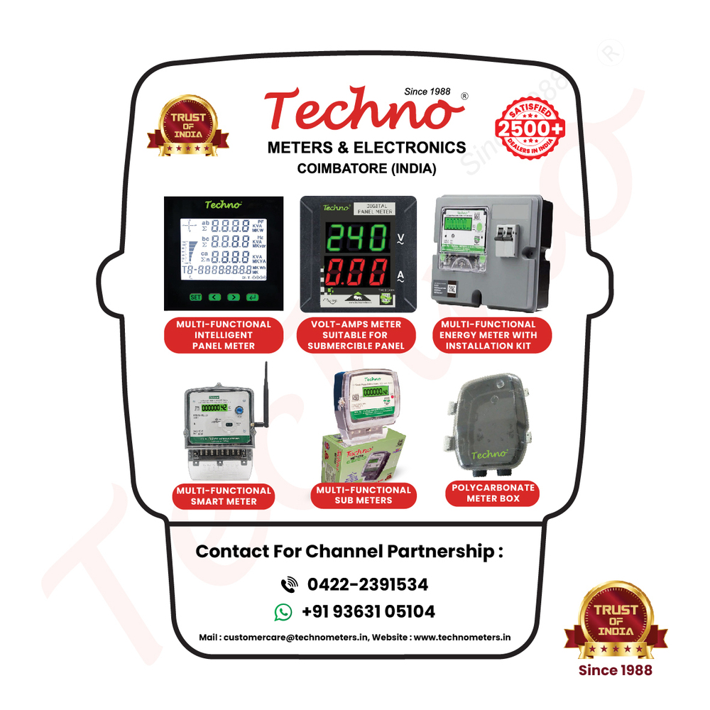 TECHNO 1ph Block Energy Meter Terminals