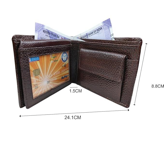 Geniun Leather For Mens Ndm Leather Coin Pocket With Card Slots Handcraft