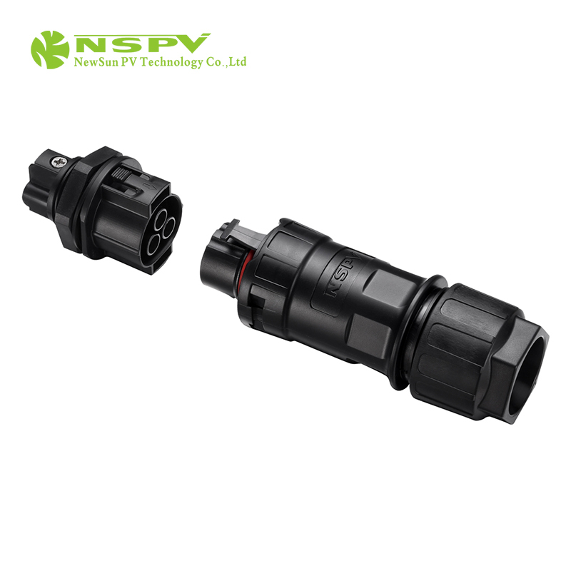 NSPV Solar AC Connector 3 Pole Cable Type Male Connector