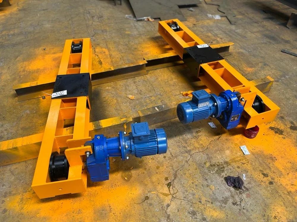 End Carriage - High-grade Structural Steel, 3000mm X 200mm X 200mm, Yellow | 200 Tonne Load Capacity, Emergency Stop, Electric Hoist, 15m/m Traveling Speed