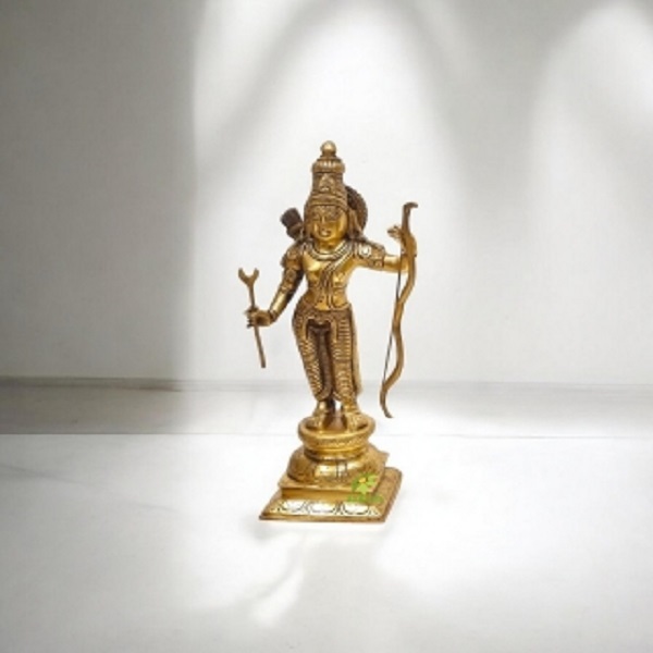 Premium Brass Ram Darbar Statue | Ideal for Gifting & Worship | Ram Darbar Brass Idol ( Yellow, 18 inch)
