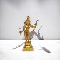 Premium Brass Ram Darbar Statue | Ideal for Gifting & Worship | Ram Darbar Brass Idol ( Yellow, 18 inch)