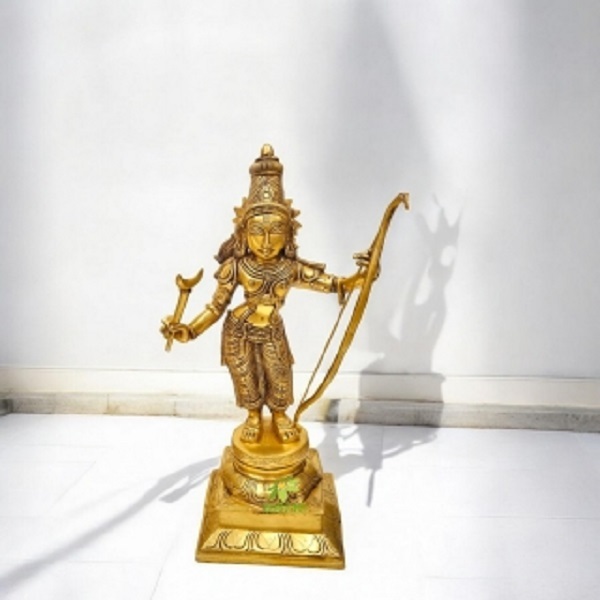 Ram Darbar Brass Idol | Enhance Your Temple & Home Dcor | Divine Brass Ram Darbar Idol ( Yellow, 23 inch)