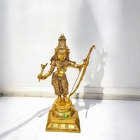 Ram Darbar Brass Idol | Enhance Your Temple & Home Dcor | Divine Brass Ram Darbar Idol ( Yellow, 23 inch)