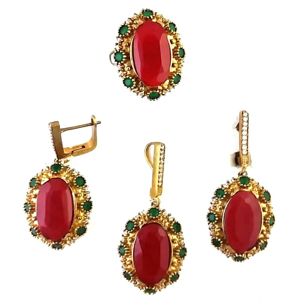 Turkish Big Oval Pendant Set
