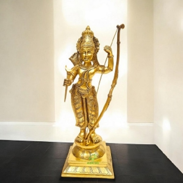 Brass Ram Darbar Statue | A Perfect Home Accent for Peace and Prosperity | Ram Darbar in Brass ( Yellow, 27)