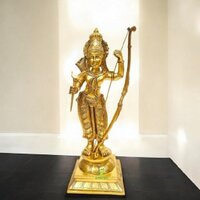 Brass Ram Darbar Statue | A Perfect Home Accent for Peace and Prosperity | Ram Darbar in Brass ( Yellow, 27)