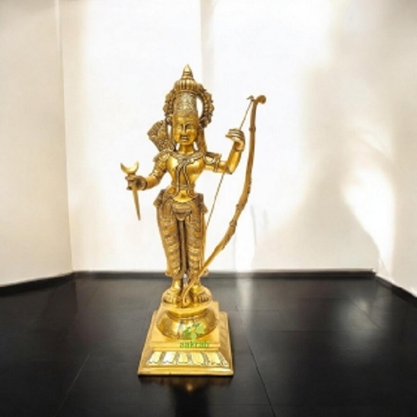 Brass Ram Darbar Statue | A Perfect Home Accent for Peace and Prosperity | Ram Darbar in Brass ( Yellow, 27)