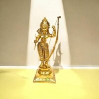 Brass Ram Darbar Family Standing Religious Decor Statue| Brass Idols ( Yellow, 19 inch)