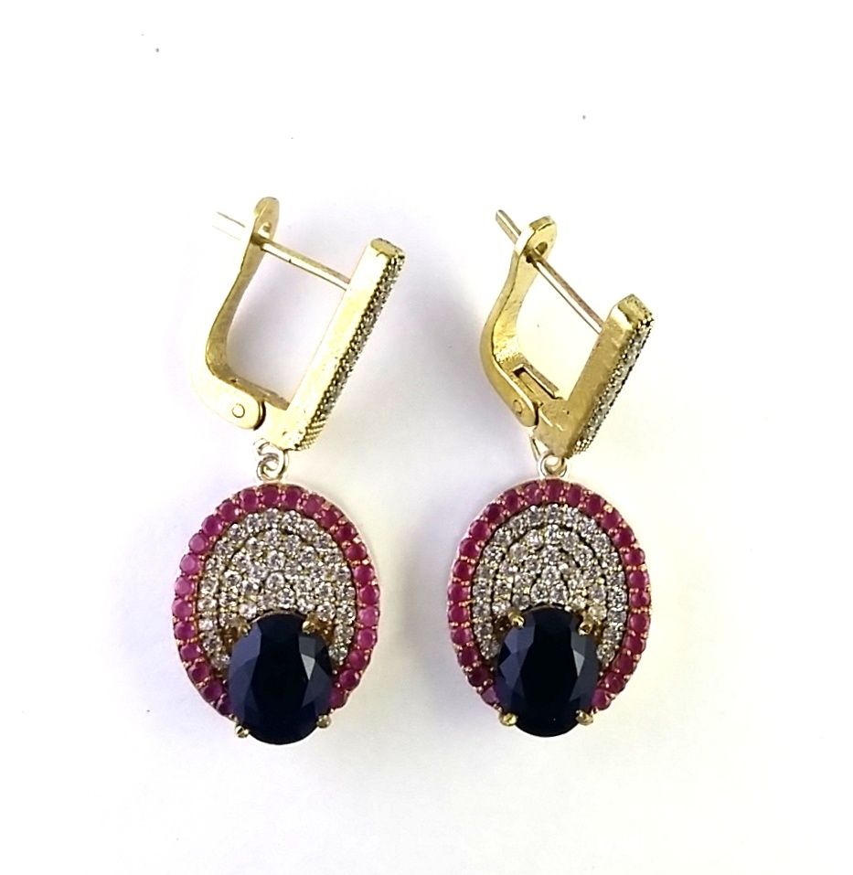 Turkish Silver Gemstone Pendant Set