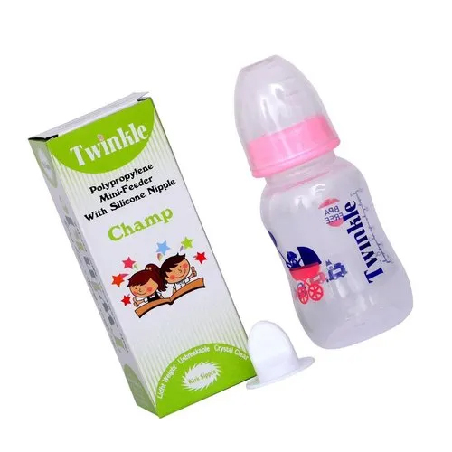 Printed Polypropylene Mini Feeding Bottle - Color: Transparent
