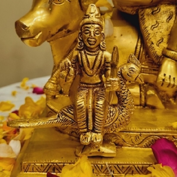 Brass Shiv Parivar Sculpture | Ideal for Devotional Homes & Temples | Premium Brass Shiv Parivar Murti ( Yellow, 9.5 inch)