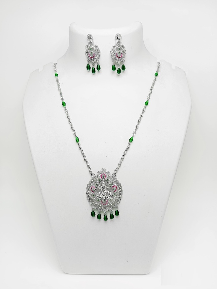 New Design 92.5 Silver Sunera Necklace - 18 Inches Length, Elegant Floral Design, Intricate Craftsmanship, Perfect For Special Occasions