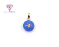 Natural Carving Gemstone Handmade 18K Gold Plated Fashion Pendant