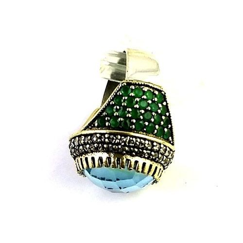 Sterling Silver Base Gemstone Turkey Ring